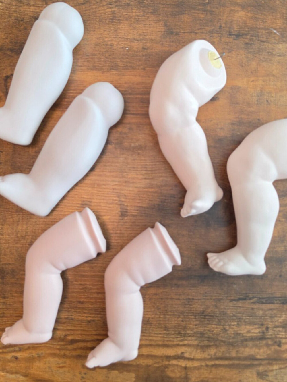 Lot of 3 Pairs of Porcelain Bisque Baby Doll Legs Doll Making Repair Parts